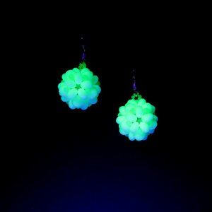 Handwoven Uranium glass beaded bead earrings